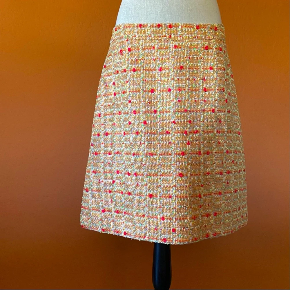 Kate Spade Textured Tweed Pamela Skirt Beautiful Multicolor Blend NWT